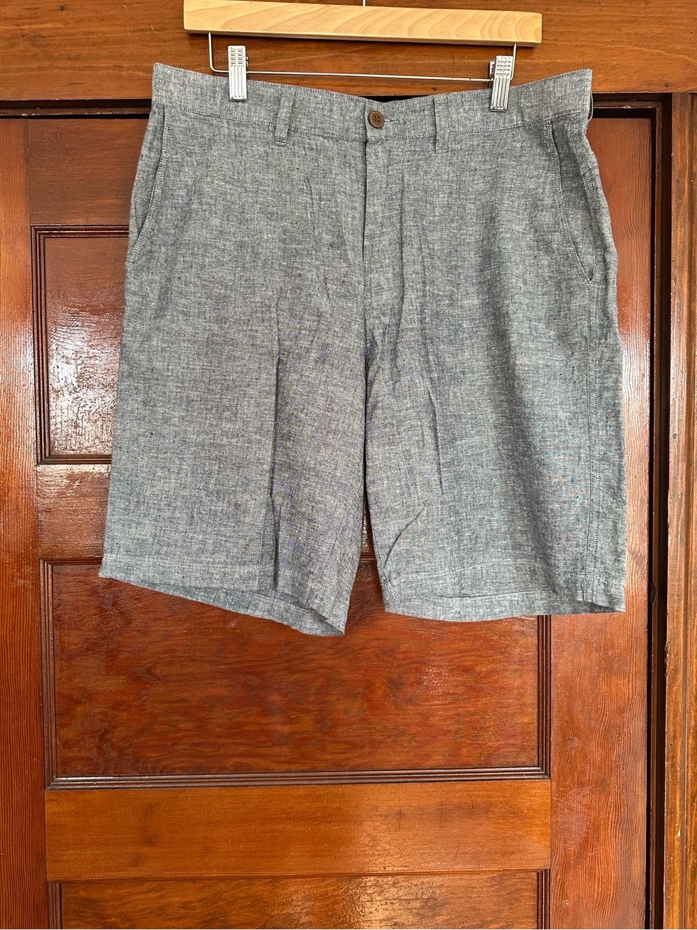 Patagonia Back Step Hemp Organic Cotton Blend Chambray Shorts Size 33 Blue